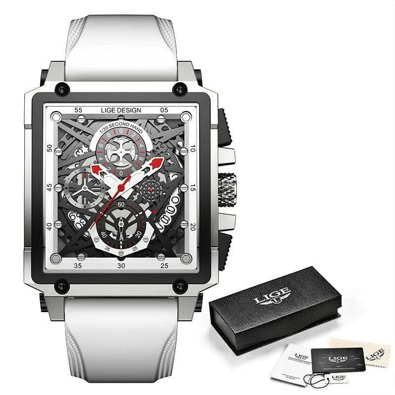 Stylish Square Multifunction Chronograph 30m Waterproof Watch