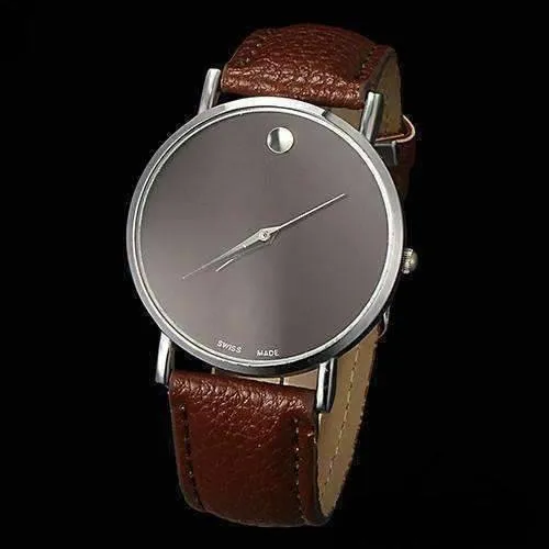 Swiss Leather Watch in Brown