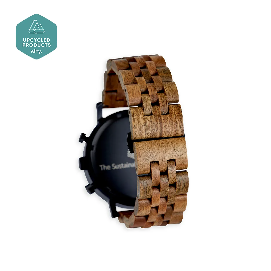 The Cedar Watch - Eco-Friendly Chronograph with Recycled Green Sandalwood & Jubilee Band