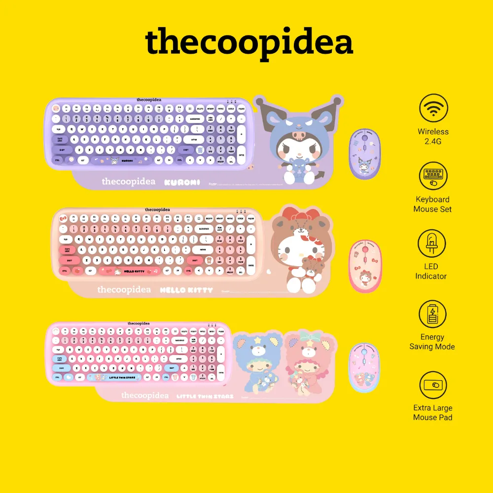 thecoopidea Sanrio TAPPY  Wireless Keyboard & Mouse Set