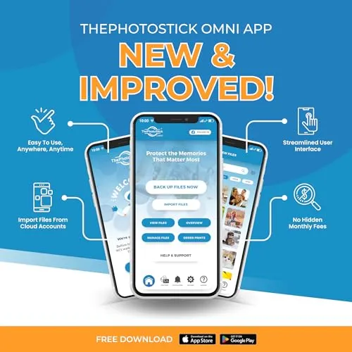 ThePhotoStick® Omni 128GB - Secure Photo & Video Backup and Transfer | USB & Multiport Connection | Integrated Software | Portable Memory | External Storage | File Save & Transfer