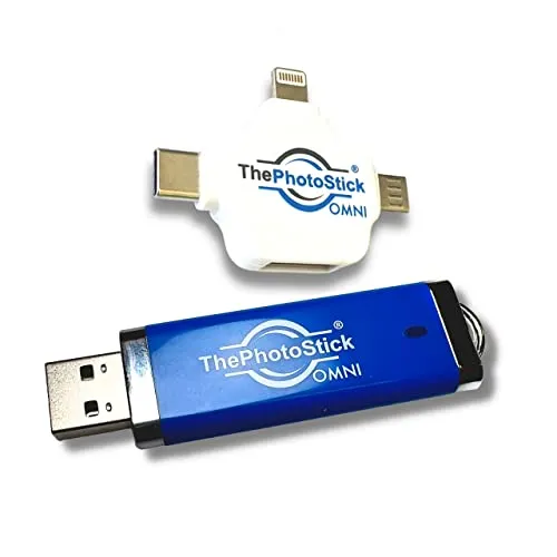 ThePhotoStick® Omni 256GB - Secure Photo & Video Backup and Transfer | USB & Multiport Connection | Integrated Software | Portable Memory | External Storage | File Save & Transfer