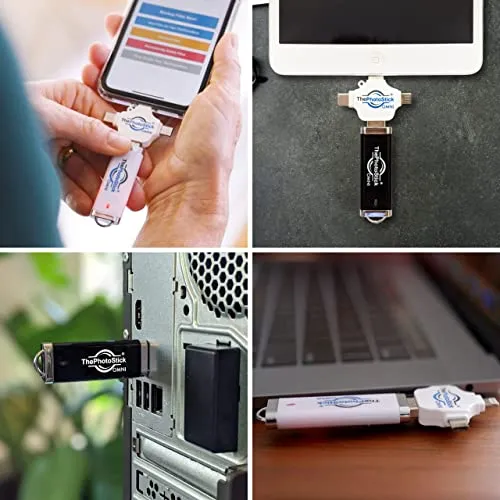 ThePhotoStick® Omni 256GB - Secure Photo & Video Backup and Transfer | USB & Multiport Connection | Integrated Software | Portable Memory | External Storage | File Save & Transfer