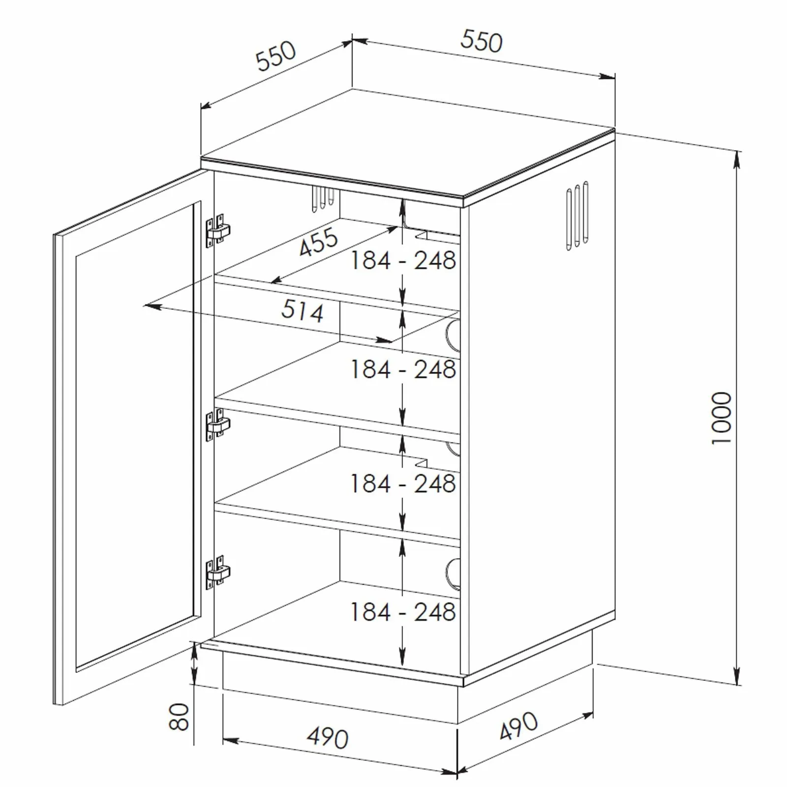 TITAN HiFi Vinyl Black Entertainment Rack by Tauris™