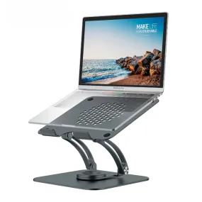 TOUNEE LS16A Swivel Laptop Stand for Desk, Adjustable Computer Stand Laptop Holder with 360° Rotating Base, All Laptop 10-16"