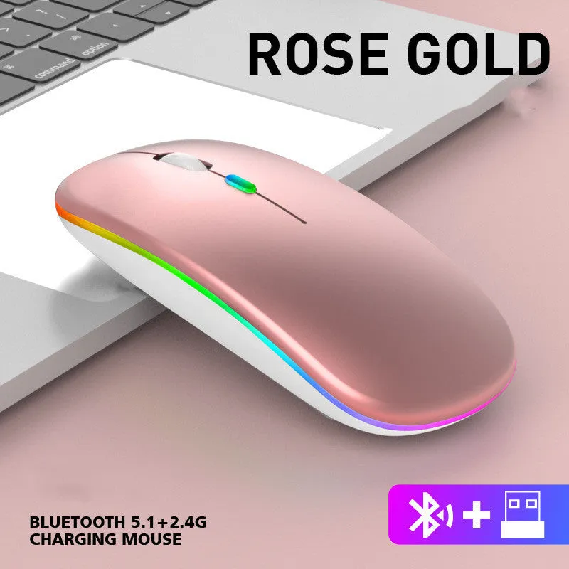 Ultra-thin Wireless Colorful Luminous Charging Mouse