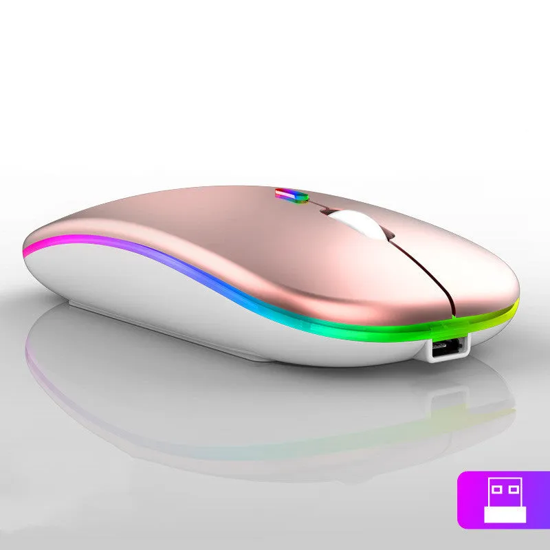 Ultra-thin Wireless Colorful Luminous Charging Mouse