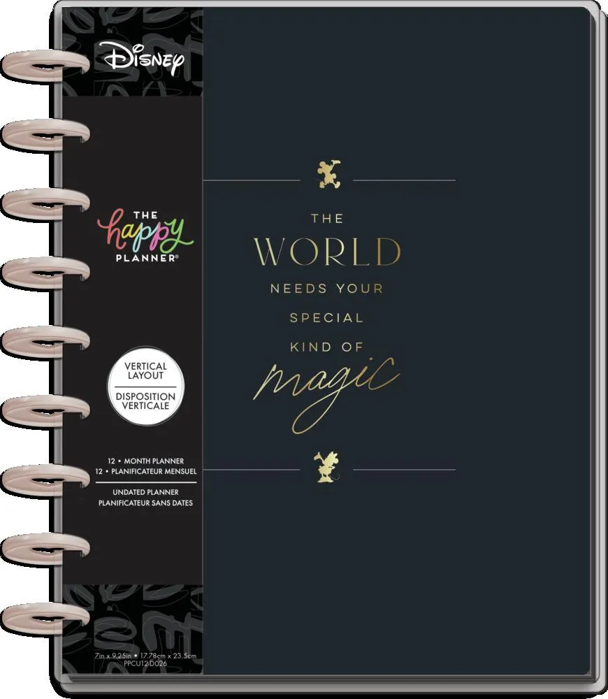 Undated Disney© Modern Mickey Mouse & Minnie Mouse Your Magic Classic Vertical Happy Planner - 12 Months