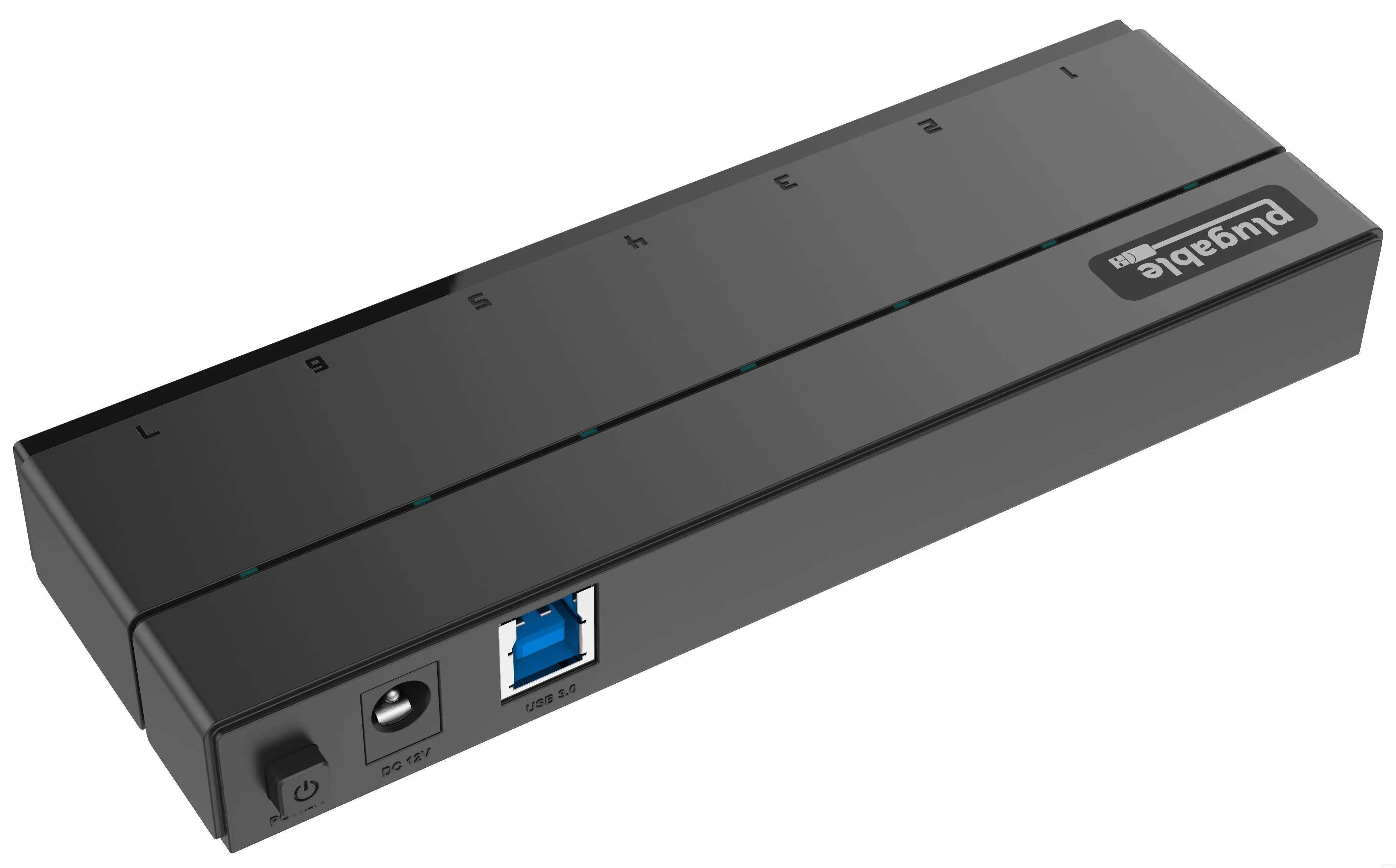 USB 3.0 7-Port Hub with 2 BC 1.2 Charging Ports and 36W Power Adapter