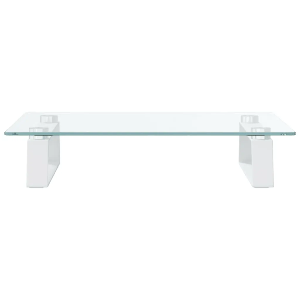 vidaXL Monitor Stand White 40x35x8 cm Tempered Glass and Metal