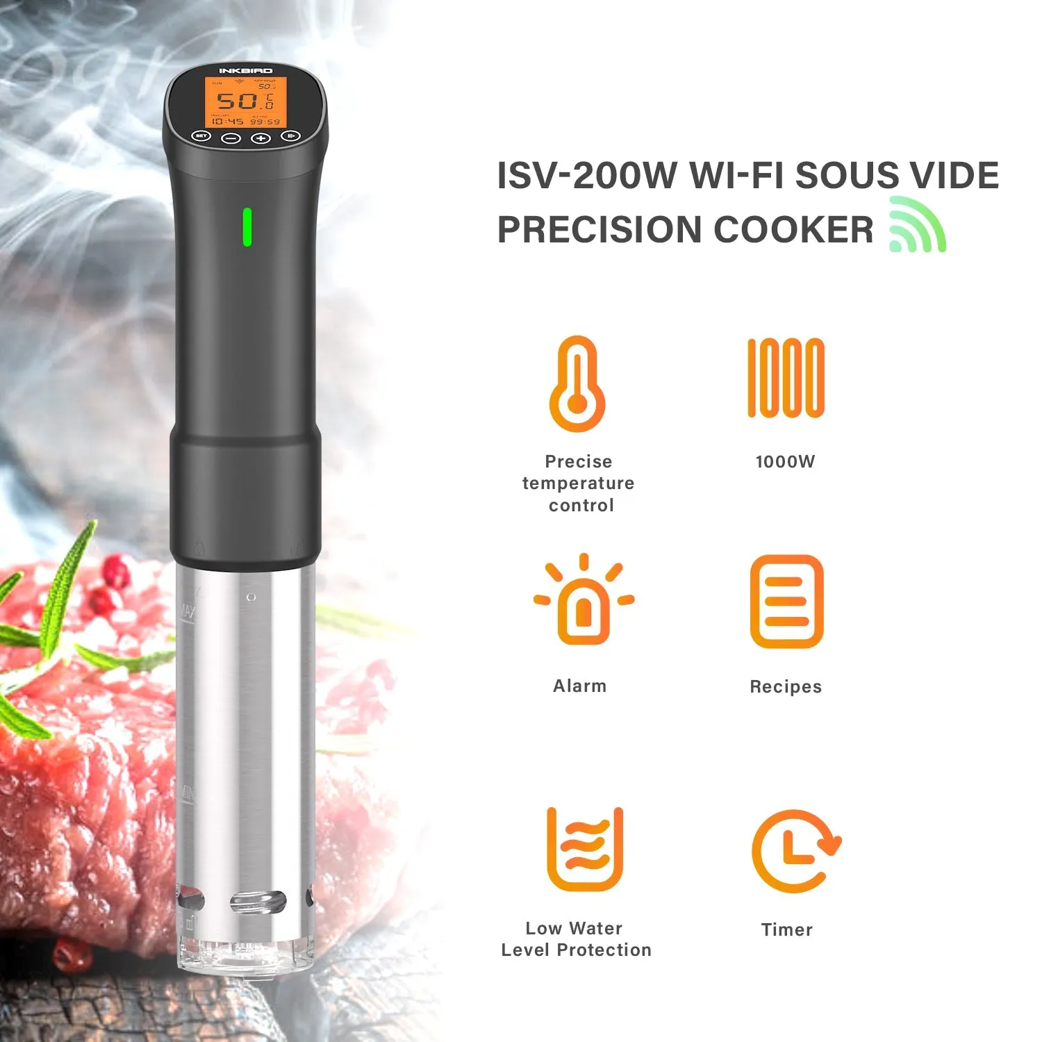 Wi-Fi Sous Vide Cooker ISV-200W by INKBIRD