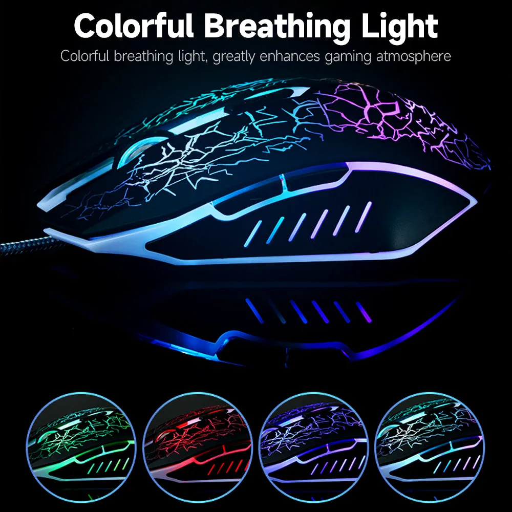 Wired Gaming Mouse Colorful Breathing Light