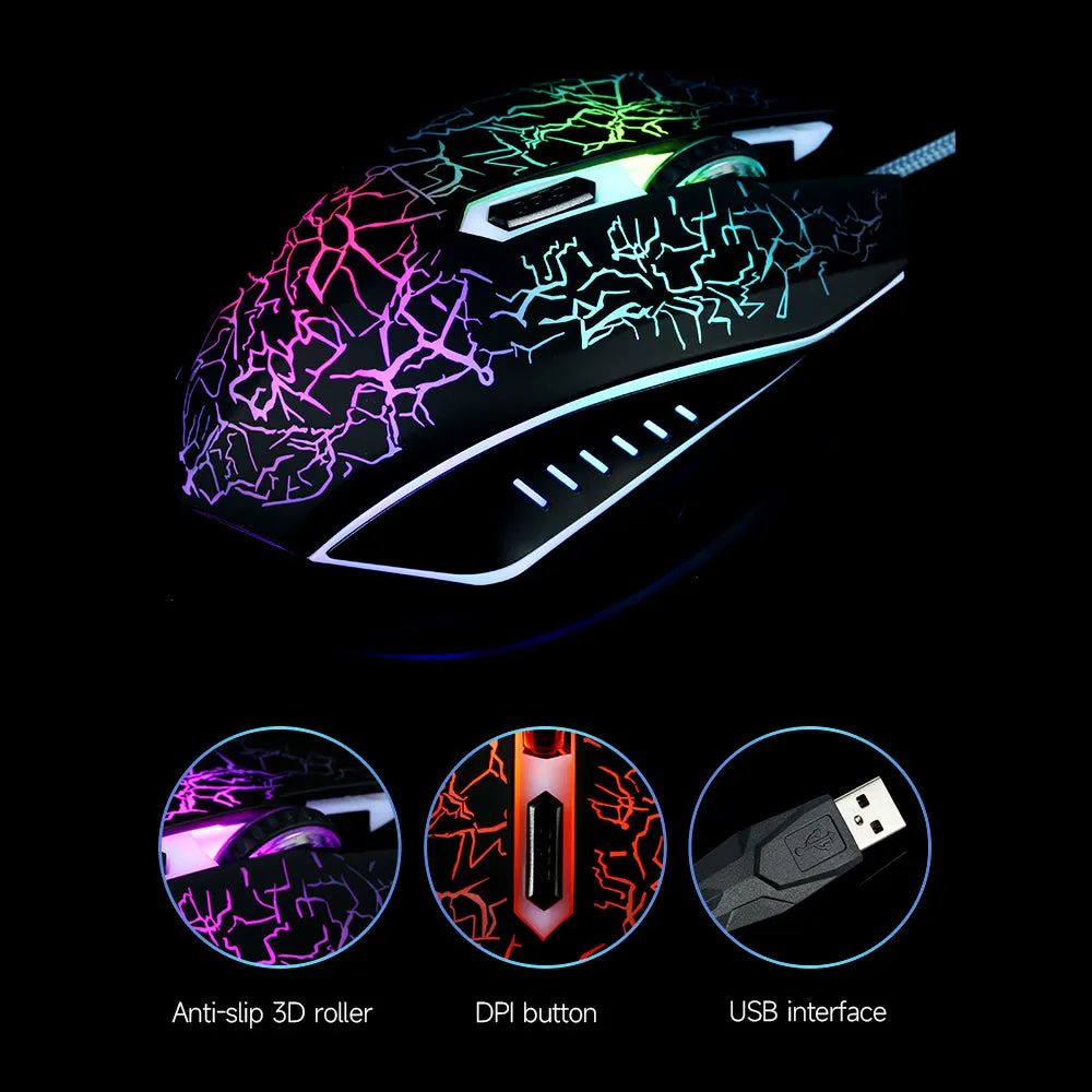 Wired Gaming Mouse Colorful Breathing Light