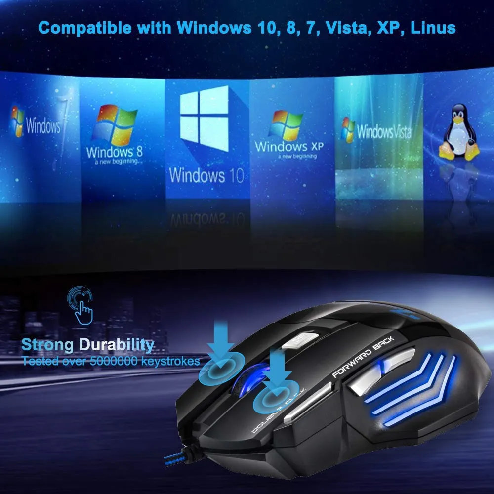 Wired Gaming Mouse USB Computer Mouse Gaming RGB