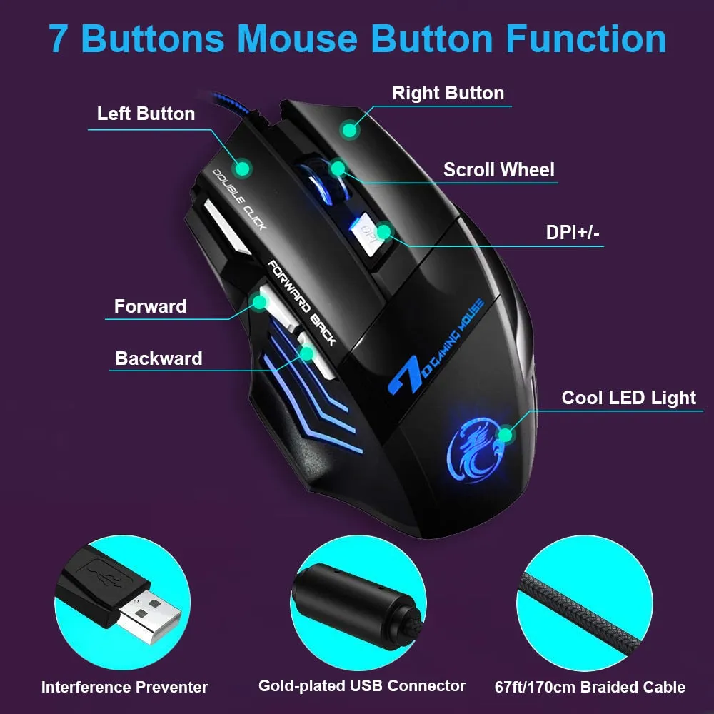 Wired Gaming Mouse USB Computer Mouse Gaming RGB