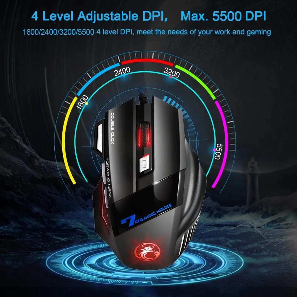 Wired Gaming Mouse USB Computer Mouse Gaming RGB