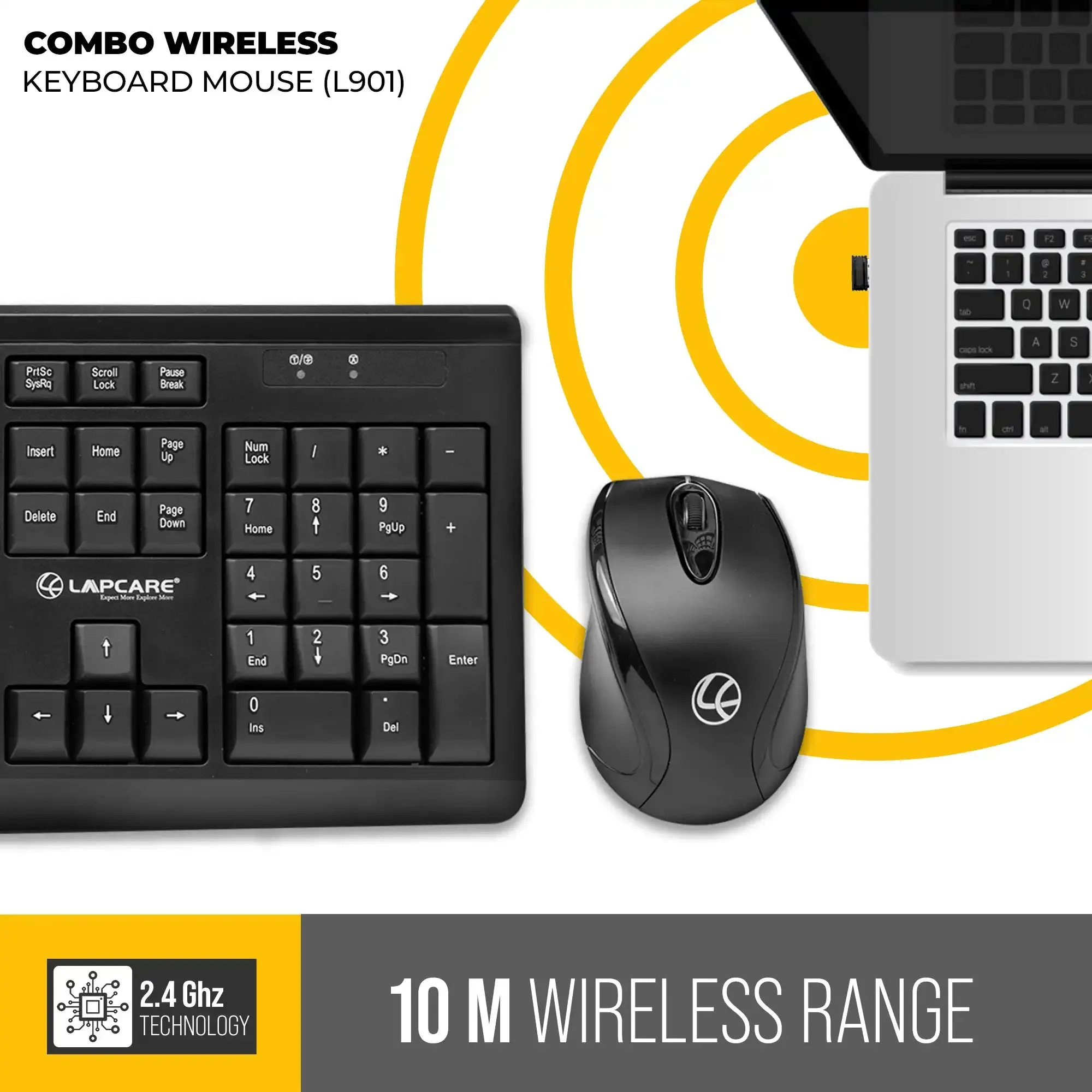 Wireless Combo 104 Key Keyboard   Mouse 1200dpi - non Multimedia