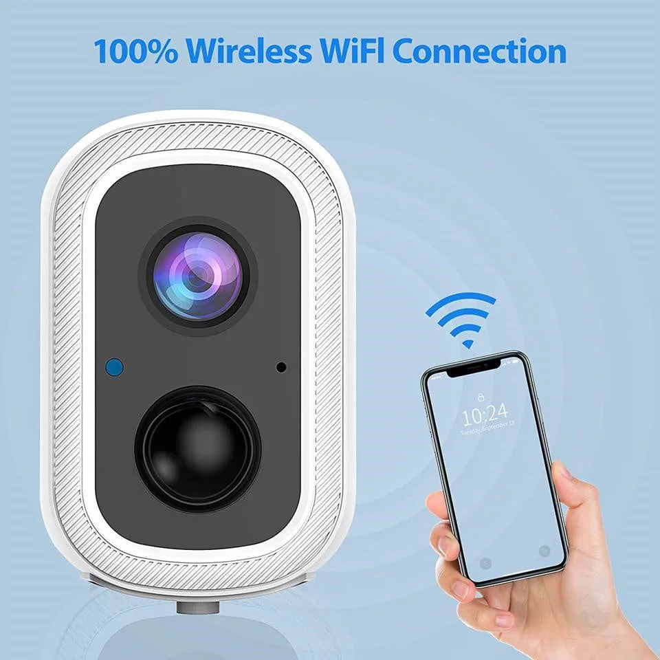 Wireless Solar Security Camera With Solar Panel Wireless Ip67 Waterproof 1080P