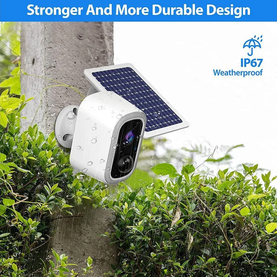 Wireless Solar Security Camera With Solar Panel Wireless Ip67 Waterproof 1080P