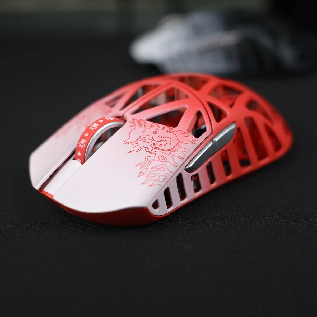 WLmouse Beast X 8K x Fabulous Beasts Magnesium Wireless Gaming Mouse - White and Red