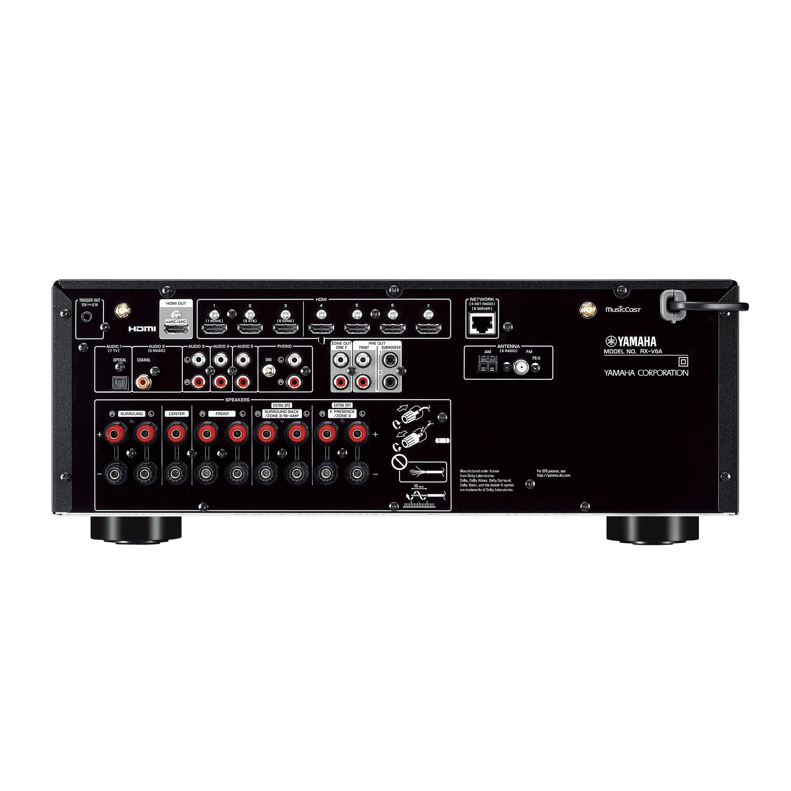 Yamaha RX-V6A 7.2-Channel AV Receiver with 8K HDMI and MusicCast (100 Watts)