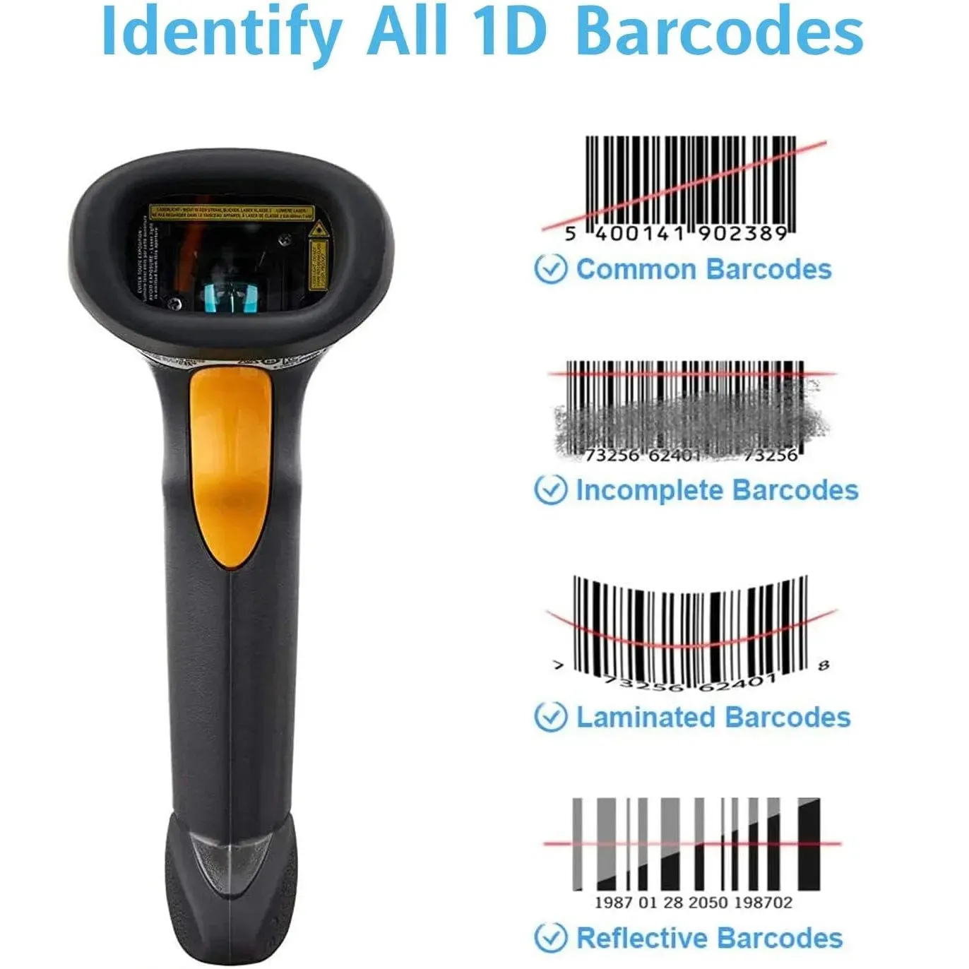 Zebra Symbol LS2208 Barcode Scanner Hand-Held Kit Stand USB Windows Mac